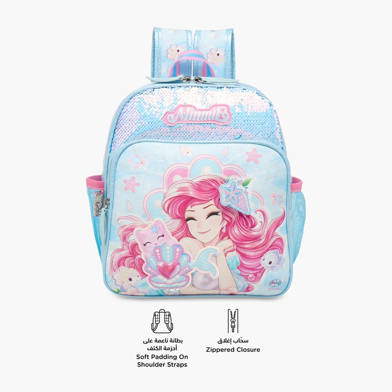 Minmie Mermaid Sequin Print Backpack for Girls - Image 4